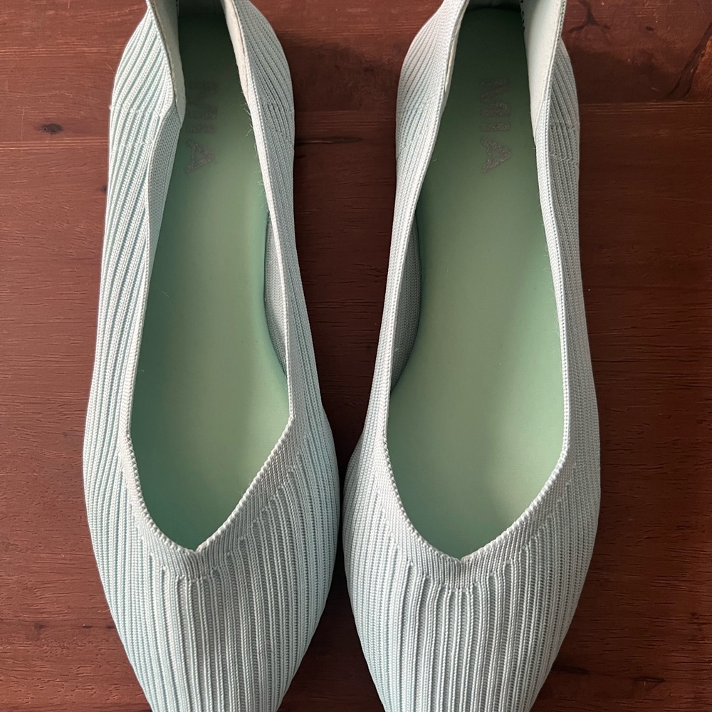 MIA Green Ribbed Flats